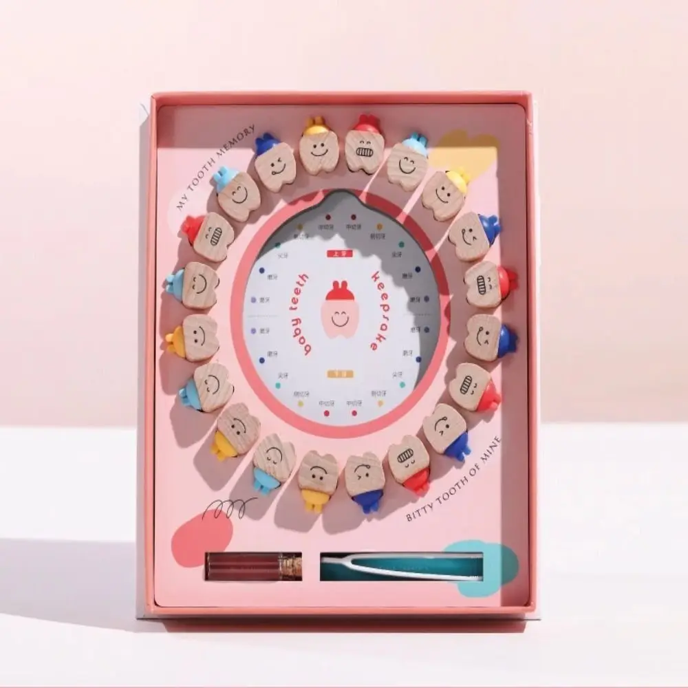 

Individual Wooden Baby Tooth Box Hair Collection Storage Box Milk Teeth Organizer Cute Kid Cute Gifts Breast Teeth Case Infant