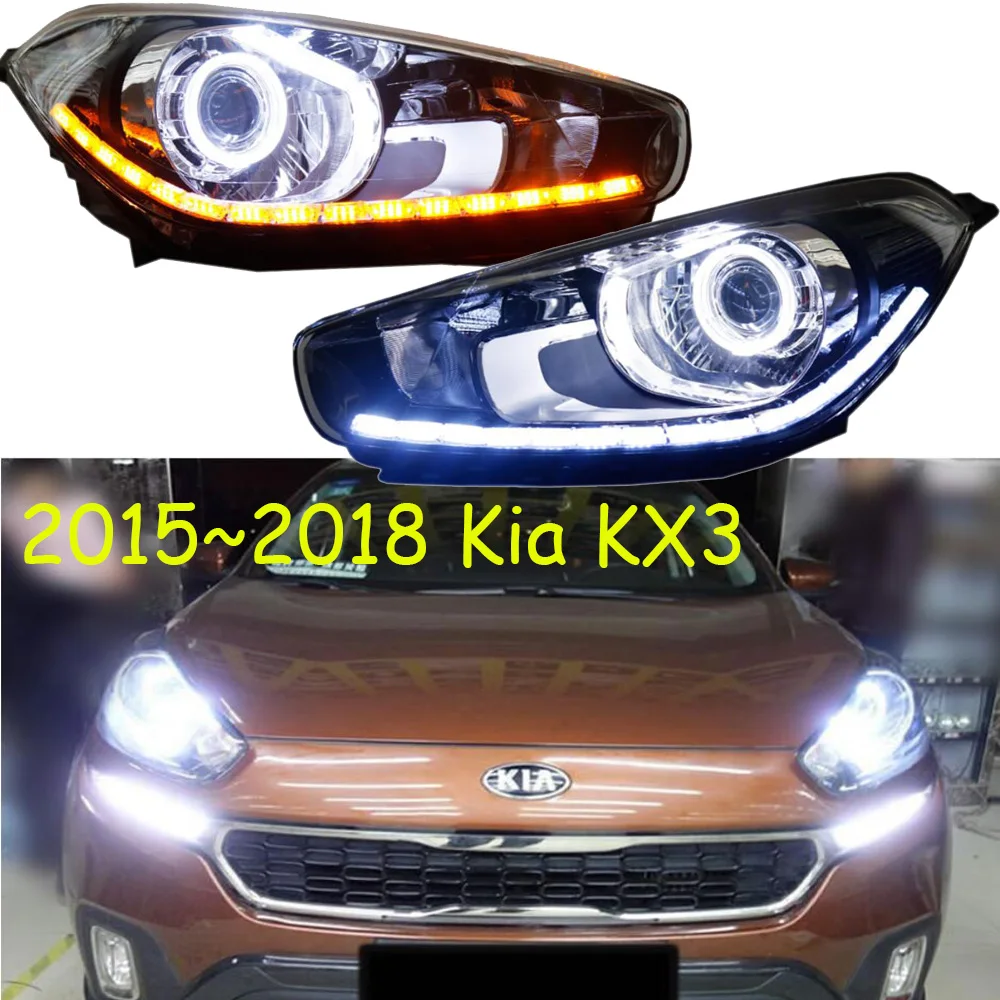 

Автомобильный бампер, фара для Kia KX3, фара hid xenon kx 3 2015 2016 2017 2018year, светодиодная DRL, противотуманная фара KX3