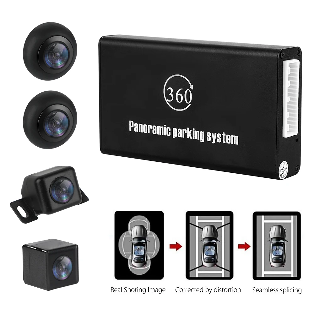 360 degree panoramic View seamless Waterproof system 4 Cameras DVR registration Universal parking Rear View Camera for all car