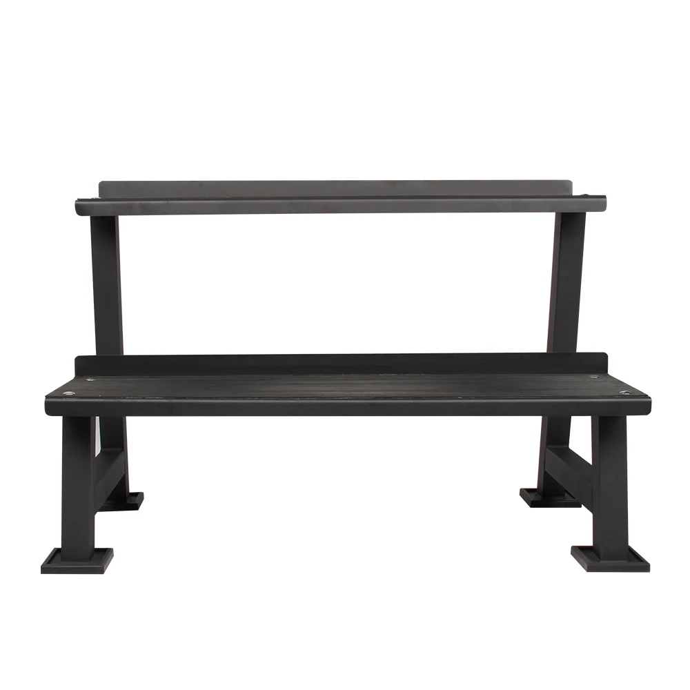 

Double Layer Kettlebell Display Rack Home Commercial Gym Metal Fitness Equipment Heavy Duty Steel Stable Durable Indoor Fitness