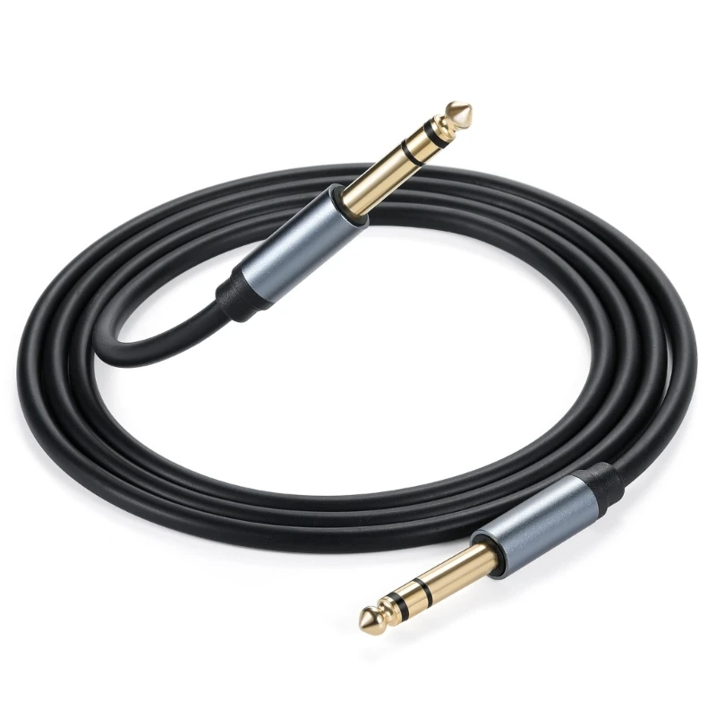 6.35mm TRS Instrument Cable Straight 1/4 Inch Male Stereo Aux Interconnect Cord for Electric Guitar Bass Keyboard Mixers