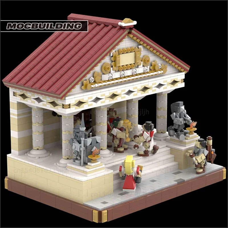 Ancient Roman Temple MOC Building Blocks Famous Castle Architecture City Street View Modular Brick Creative Collection Toys Gift