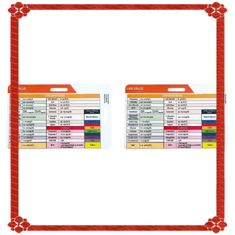 Entrega en 24 horas, 2 tarjetas de insignia de valor de laboratorio y pedido de extracción de sangre, accesorios de enfermería, tarjetas de referencia, regalos