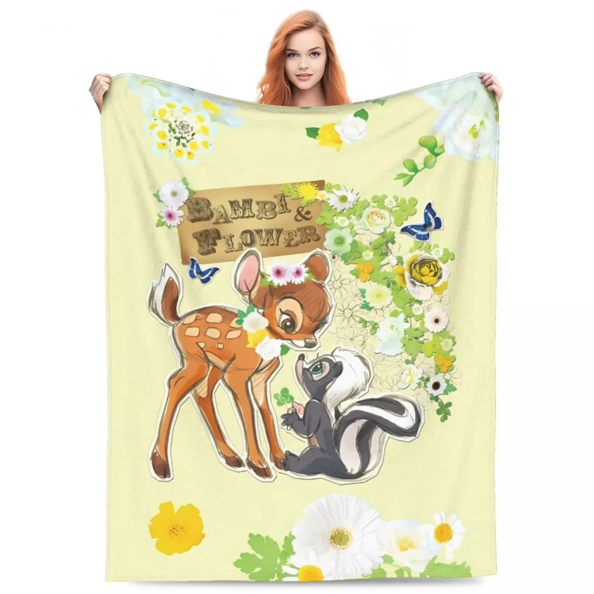 Bambi And Friends Blanket Soft Warm Novelty Plush Throw Blanket For Home Decor Travel Office Flannel Bedspread Bed Cover