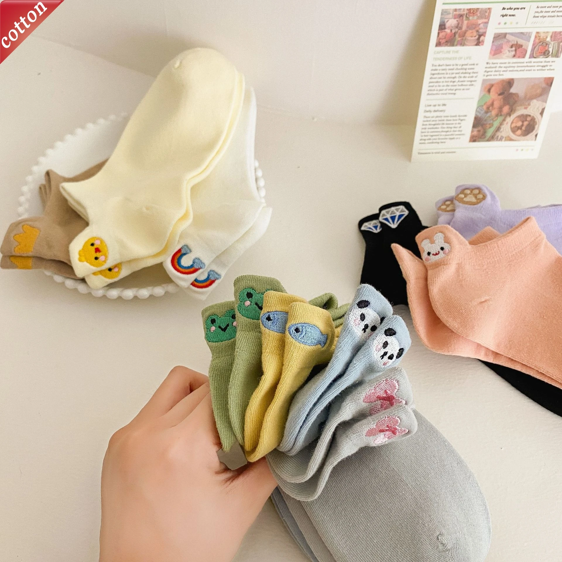 5 Pairs Women's Socks Set Cart - Embroidery Knit review and price