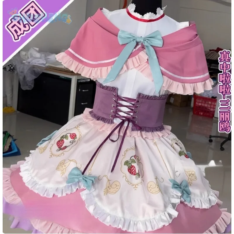 Manaka Laala Anime Pripara Cosplay Costume Cute Sweet Pink Lolita Dress and Accessories Props Halloween Party New Uniform Set