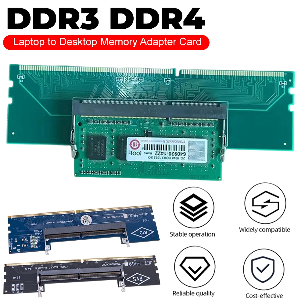 DDR3 DDR4 SO-DIMM To PC DIMM Card Laptop To Desktop Memory Adapter Cards Memory RAM Connector Notebook To PC Computer Converter