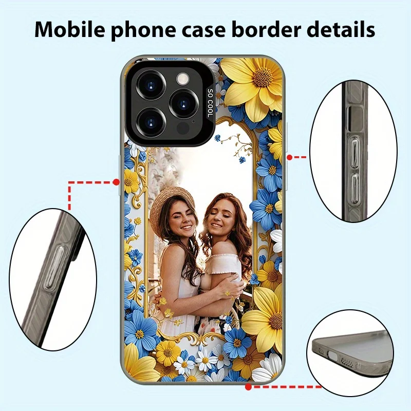 لتقوم بها بنفسك إطار الأزهار صور مخصصة آيفون 17 16 16E 15 14 13 12 11 برو ماكس الهواء ميني SE 2020 2022 XS XR 7 8 Plus الغطاء الخلفي