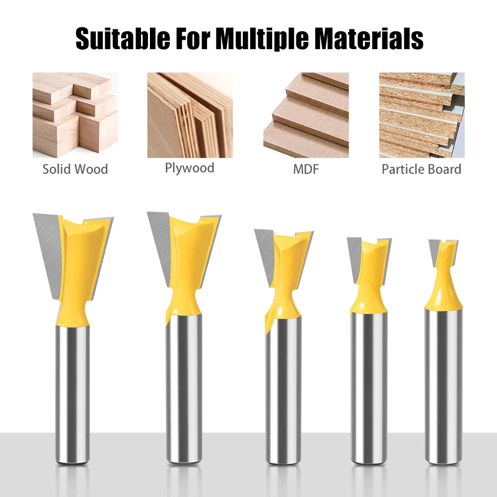 1pc 8mm 12mm Shank Dovetail Joint Router Bits Set 14 Degree Woodworking Engraving Bit Milling Cutter For Wood