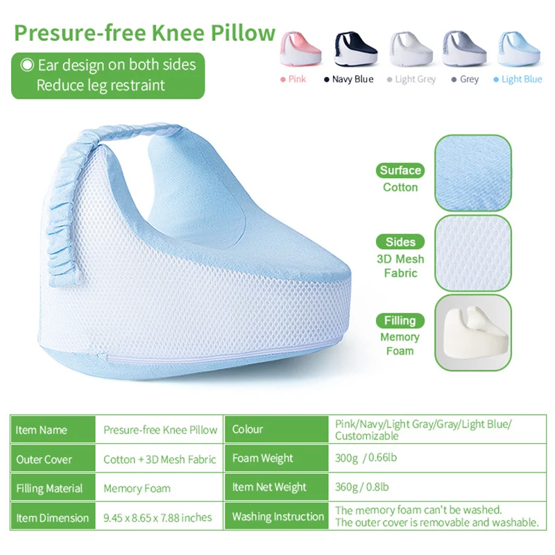 Body Memory Foam Leg Pillow Home Foam Pillow Sleeping Orthopedic Sciatica Back Hip Joint for Pain Relief Thigh Leg Pad Cushion