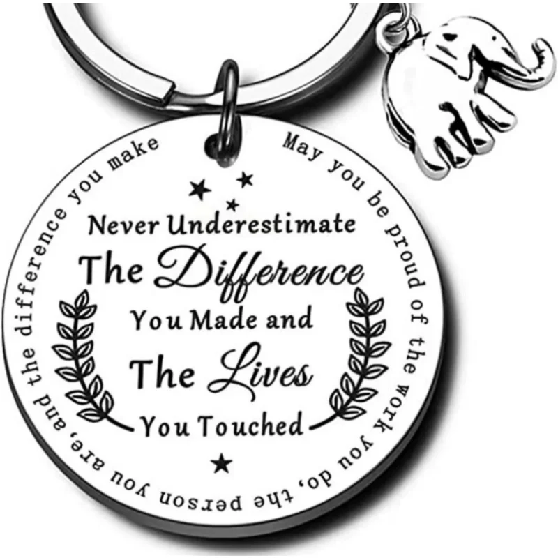 New Appreciation Gift Inspirational Elephant Keychain Thank You Keyring for Teacher Volunteer Employee Coach Nurse Gifts