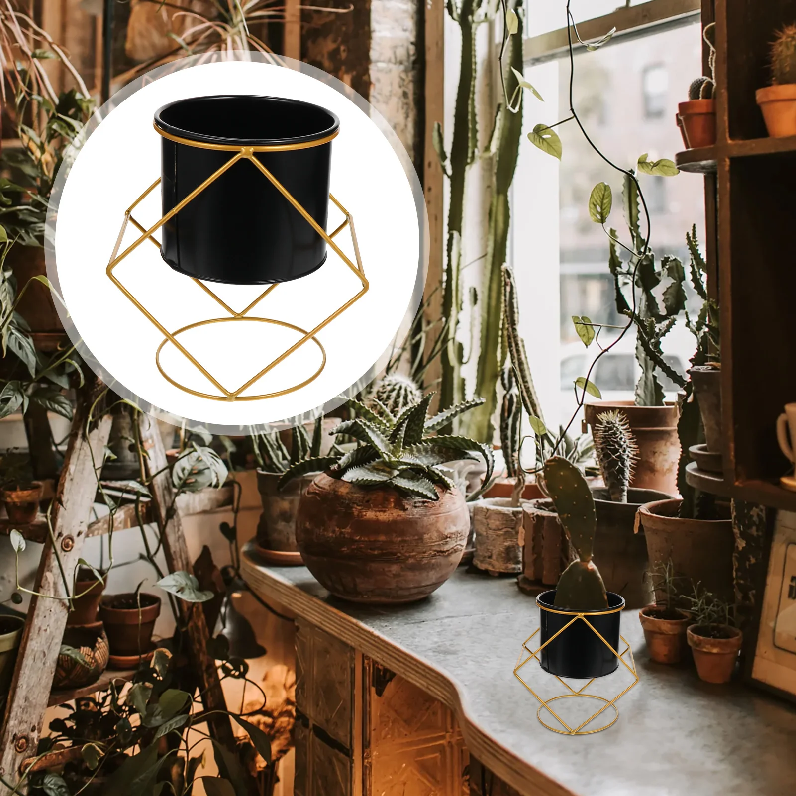 

1Pcs Nordic Style Balcony Flowerpot Creative Flower Holder Home Garden Office Decorative Plant Storage Display