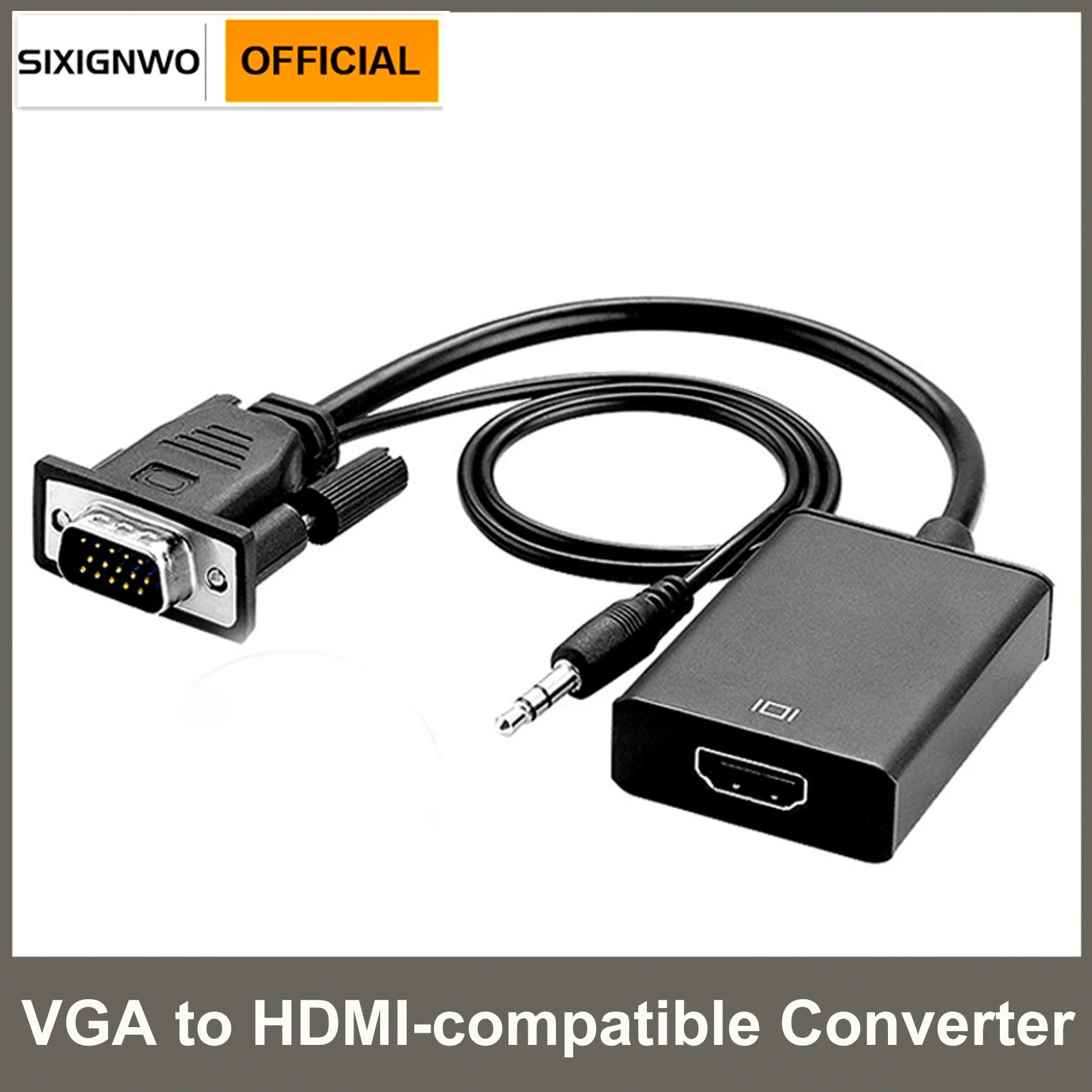 SIXIGNWO 1080P VGA HDMI 호환 컨버터 케이블, 오디오 포함, PC 노트북 HDTV 프로젝터 VGA HDMI 호환 어댑터