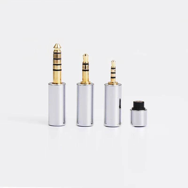 Aluminum alloy electroplating 4.4mm 3.5mm 2.5mm smooth three in one interchangeable plug DIY earphone accessories