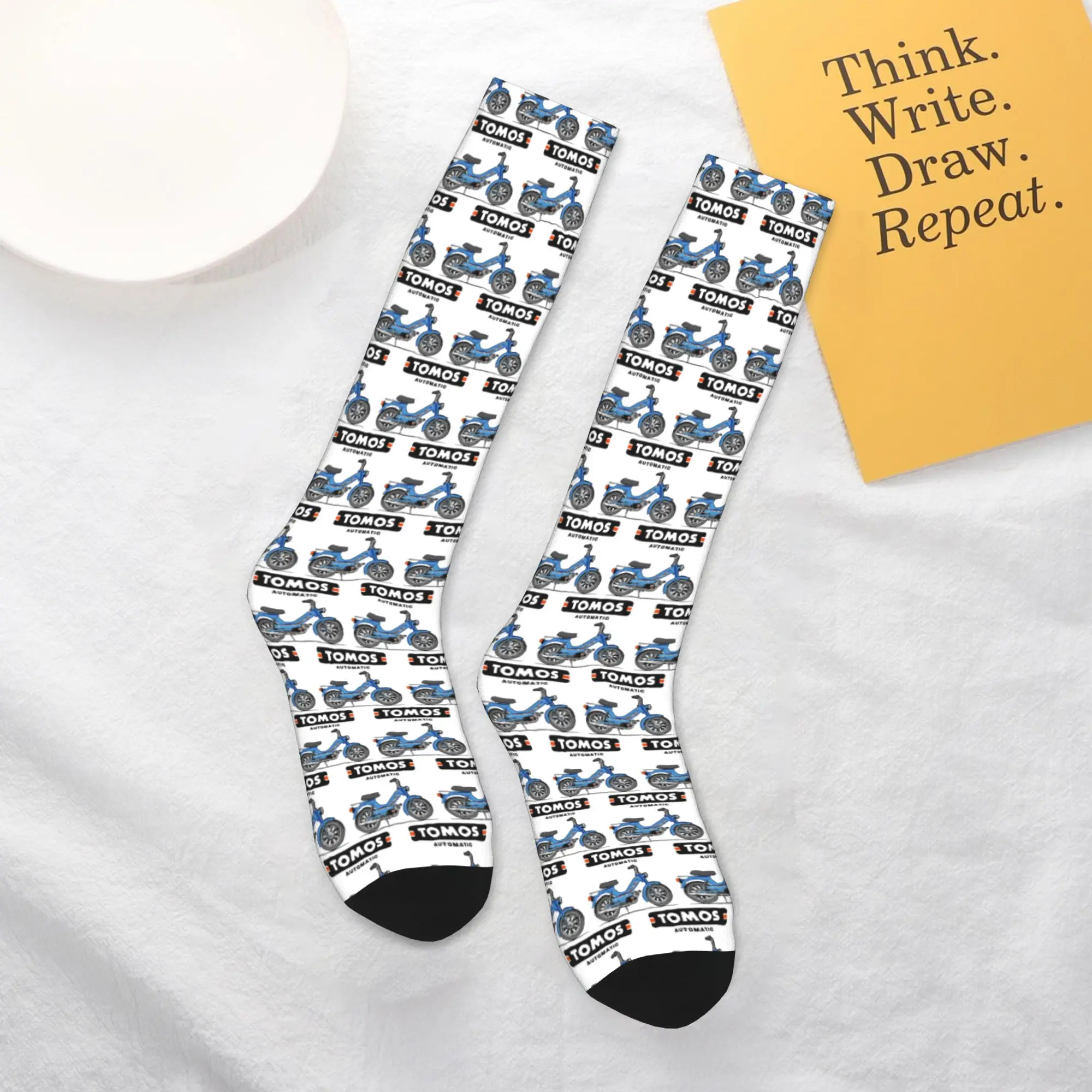 

Всесезонные чулки для экипажа Tomos Automatic - синие носки Harajuku, забавные длинные носки в стиле хип-хоп, аксессуары для мужчин и женщин, подарки