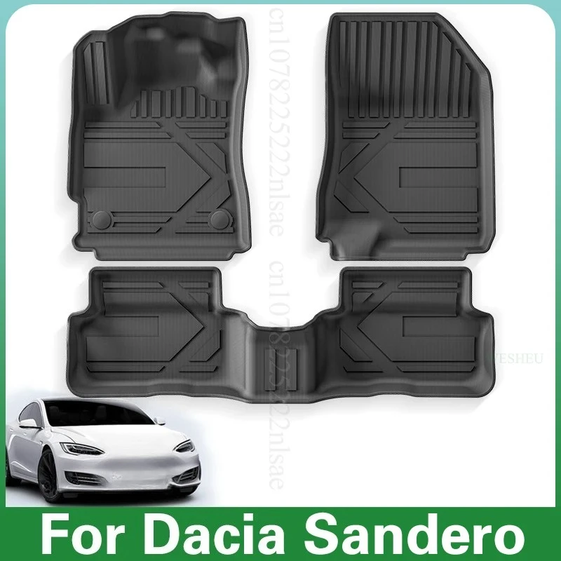 

TPE Car Floor Mats for Dacia Sandero 20-25 Car Trunk Protection Mat Foot Mats Trunk Mats Car Interior Modification Accessories