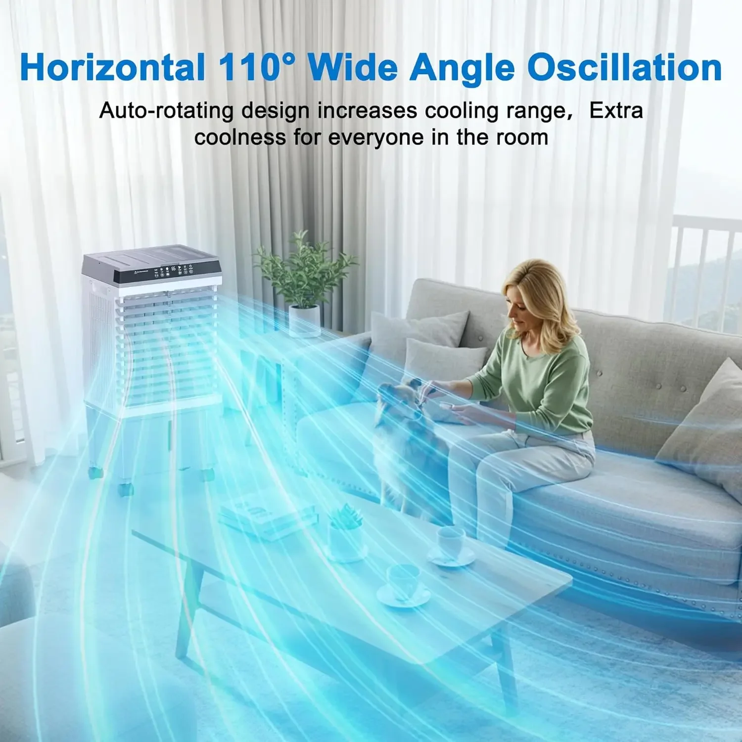 [Free Shipping!]Swamp Cooler Air Conditioner,1800CFM Portable Evaporative Air Cooler,Cooling Fan for Room Garage Patio,5.3 Gal W