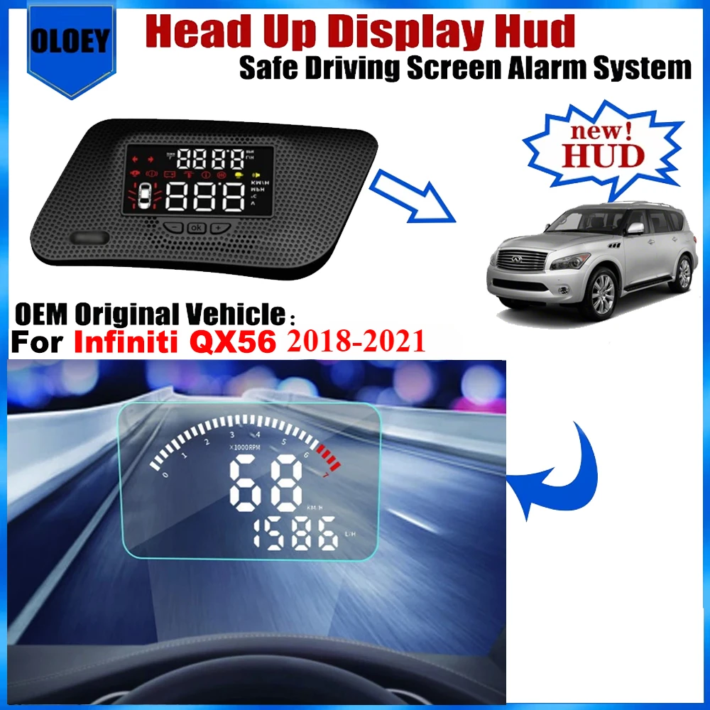 OEM Head Up Display HUD For Infiniti QX56 2011-2023 Safe Driving Screen Alarm System Car Electronic Accessories