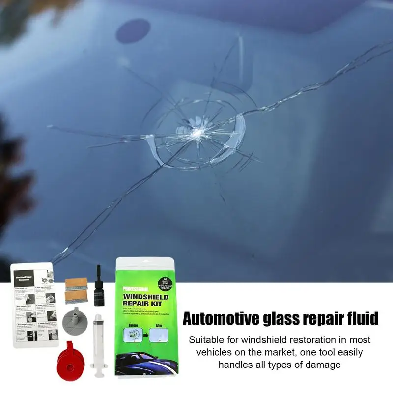 

Car Glass Repair Kit Glass Repair Kit Windshield Repair Fluid Repair Liquid For Automotive Glass Windscreen Tool Cracked repair