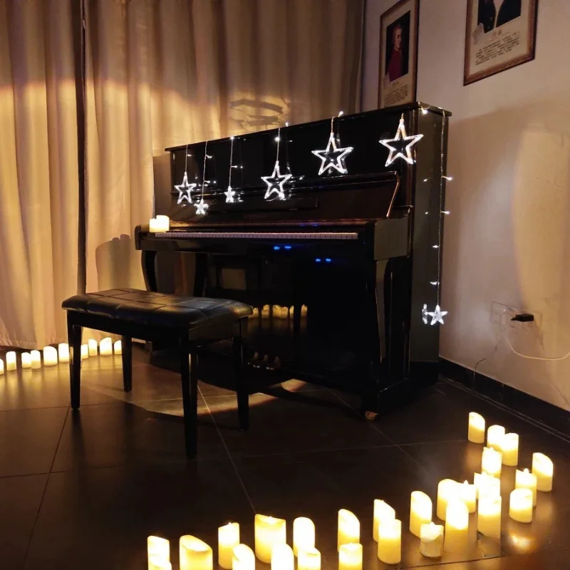 LED Charging Electronic Candle Christmas Halloween Atmosphere  Arrangement Props Remote Control Electronic Candle Light