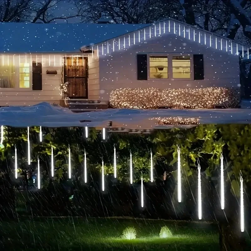 

LED Meteor Shower Rain Lights Waterproof Falling Raindrop Fairy String Light for Christmas Holiday Party Patio Decor 30CM 50CM