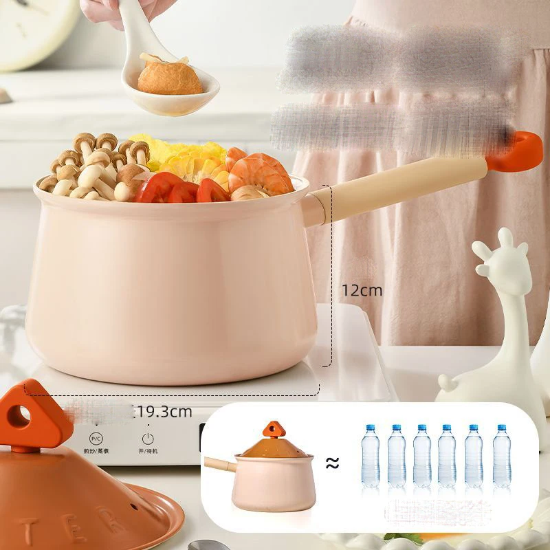 Baby Food Ceramic Non Stick Milk Pot Frying Steaming Soup Pot Children's Milk Pot Household Integrated Instant Noodle Pot ZF658