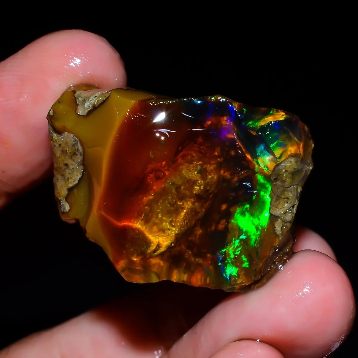 Natural Ethiopian Opal 25-80CT Rough Raw Fire Flash Loose Gemstone Randomly Selected One