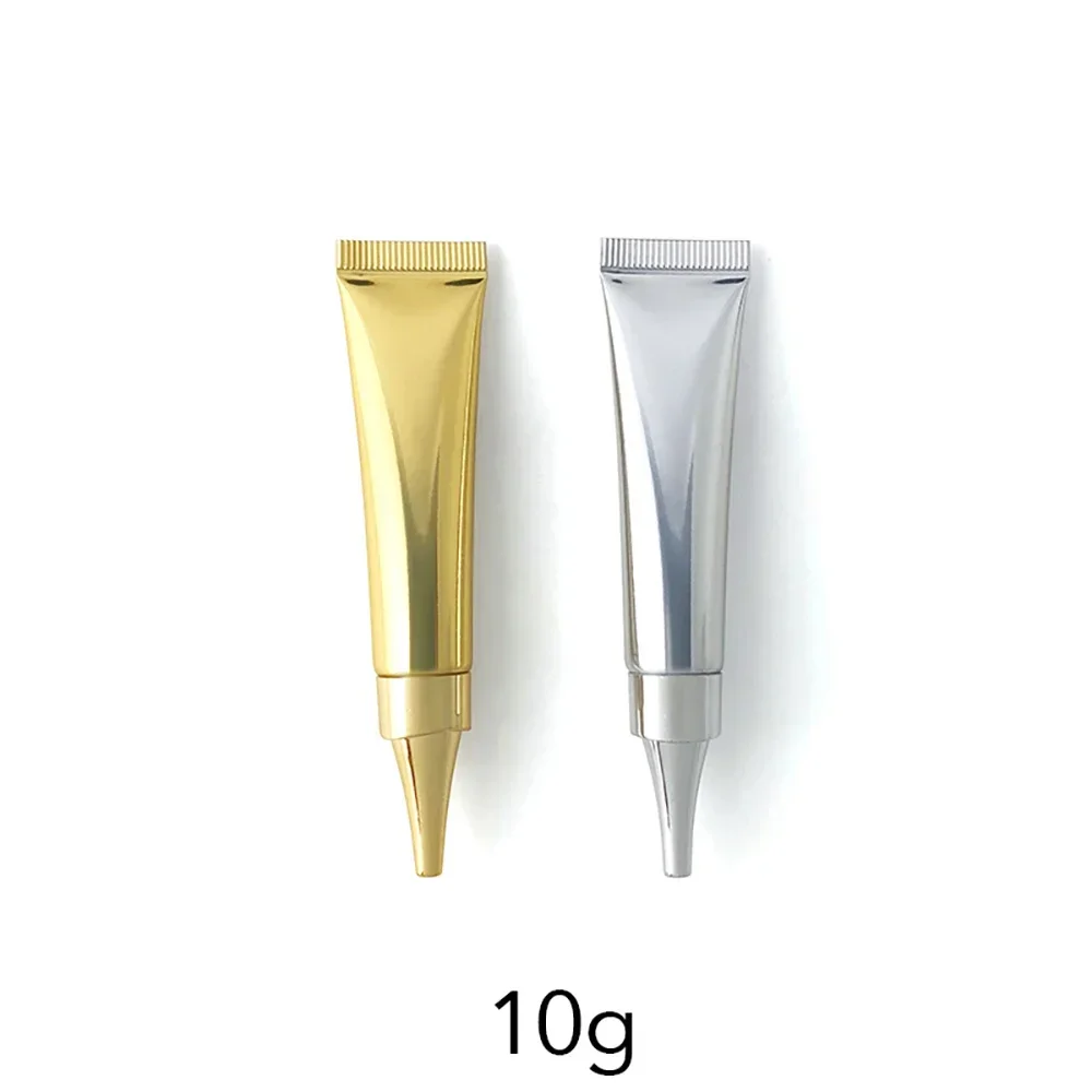 

10ml Plastic Squeeze Bottle 10g Empty Refillable Container Cosmetic Essence Eye Cream Soft Tube Gold Silver Shinny