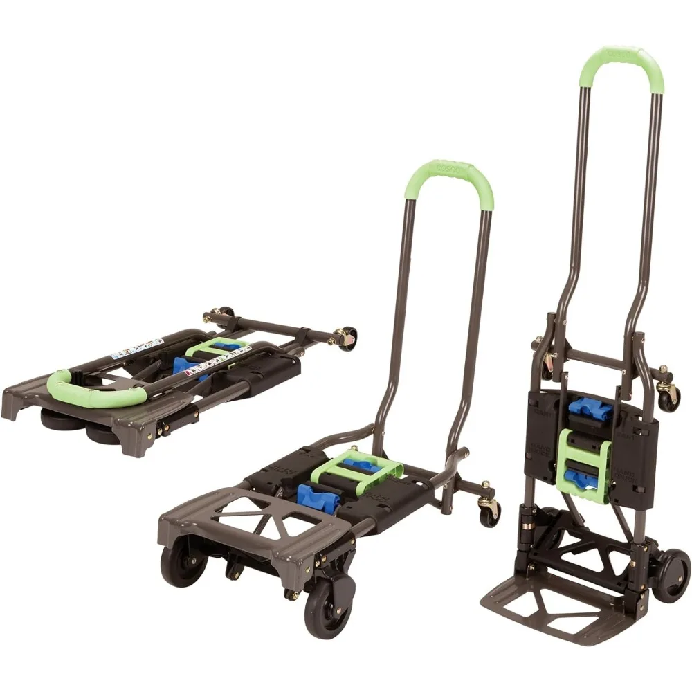 Shifter Multi-Position Folding Hand Truck and Cart, 300 lb. Weight Capacity, Green, 12222PBG1E