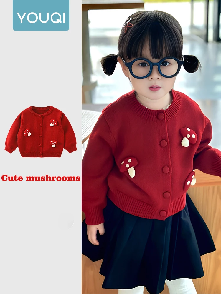

Baby Sweater Knitted Sweater for Spring and Autumn, One-Year-Old Female Baby Stylish Cardigan Jacket, Cute Long-Sleeved Jacket for Girls.