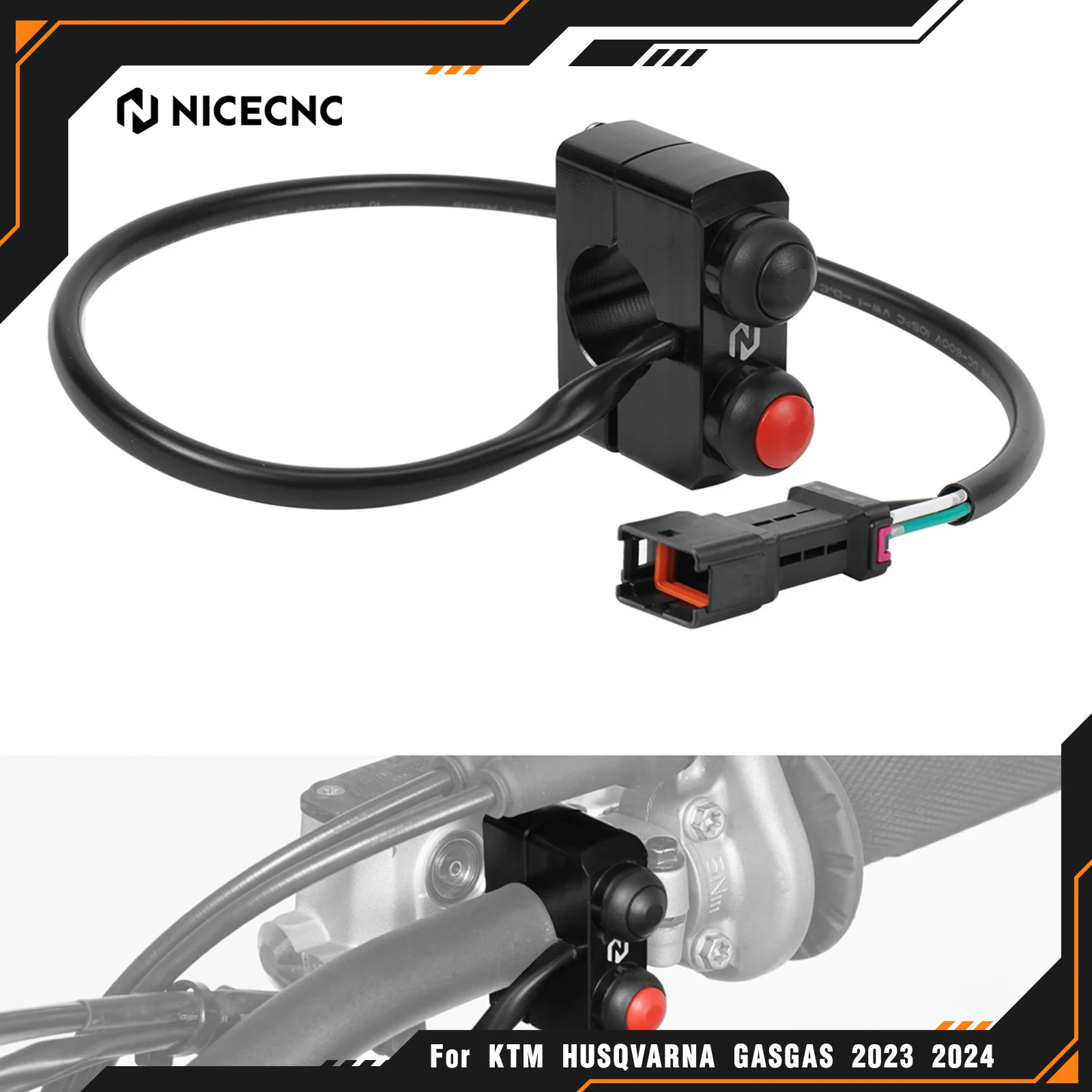 

NICECNC For KTM EXC 300 SX125 SX-F 450 EXC-F 350 XCW500 2024-2025 For Husqvarna TE300 GASGAS EC300 Start Kill Stop Switch Button