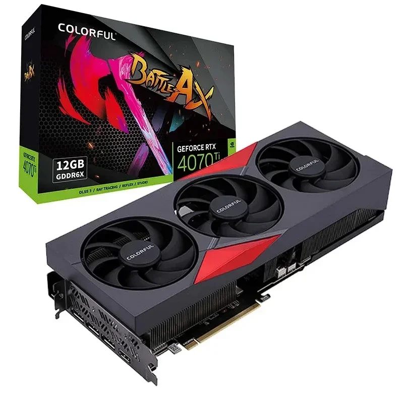 Nueva tarjeta gráfica para juegos Battle AX RTX 4070 Ti 12G GDDR6X colorida GPU RTX 4070 Ti