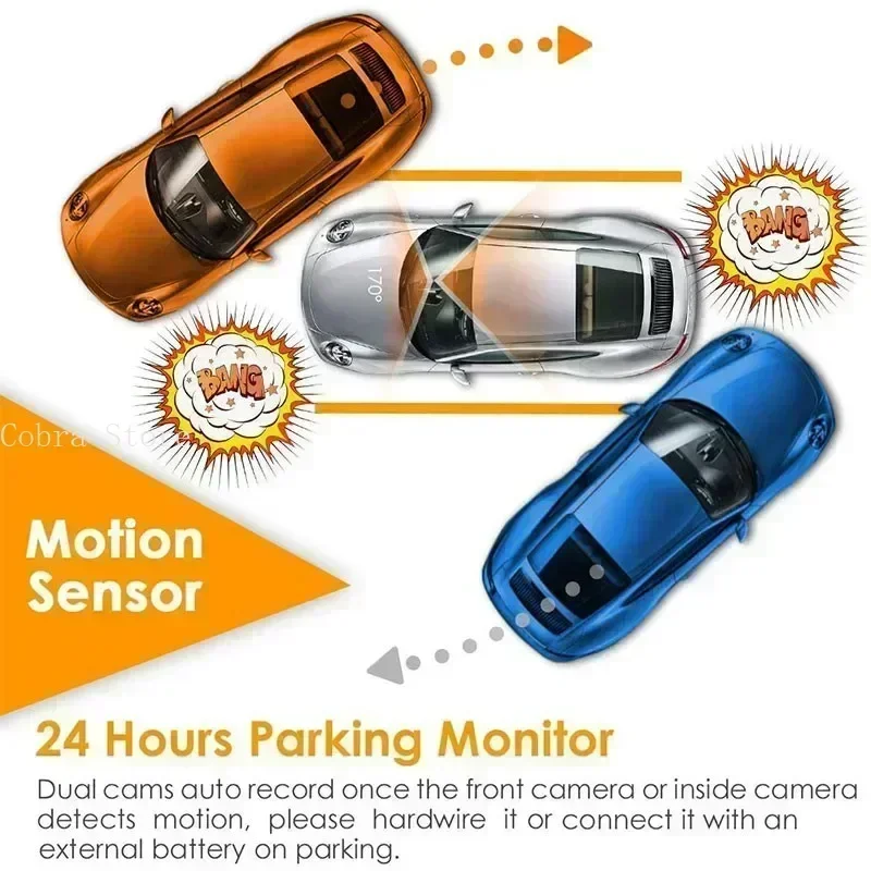 4k HD Car DVR Dash Cam 1080P Videoregistratore gratuito 256G scheda di memoria regalo 170 Angolo di visione notturna Registratori per auto Registrazione del ciclo Dash