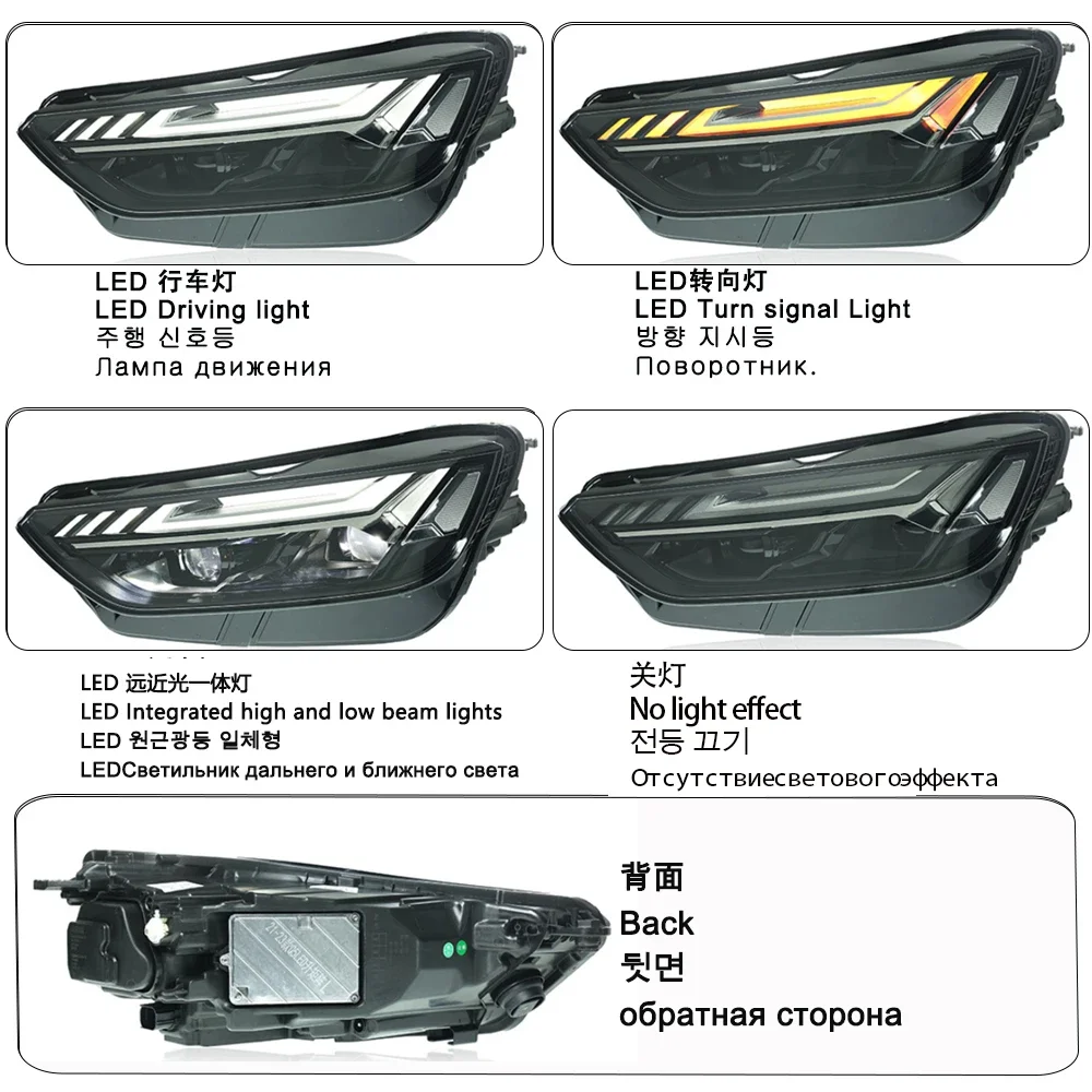 For Audi Q5 2008-2019-2024 upgrade LED headlamp Laser Lenses Lamp Head Front Light Daytime running light headlight Accessories