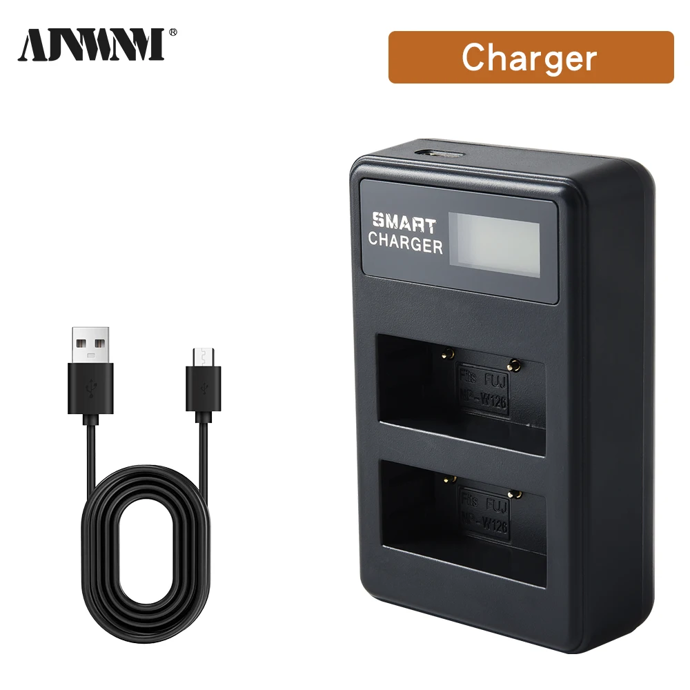 

NP W126 NP--W126 NP W126S NP-W126S USB Dual Charger for Fujifilm X100V, X100F, X-A5, X-A10, X-E4, X-Pro2, X-Pro3, X-T1, X-T2,