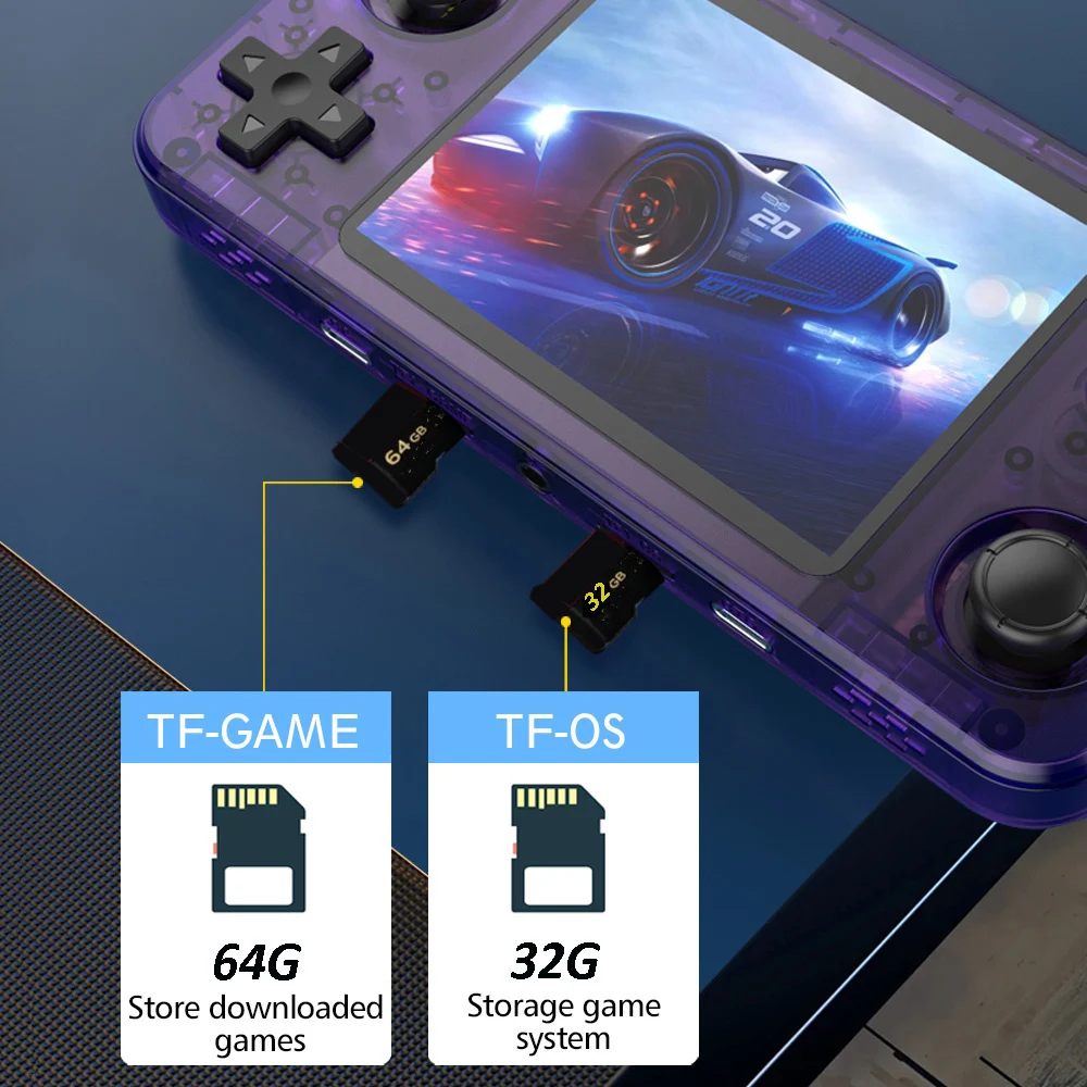 R36H R36S Reproductor de juegos portátil Arkos 64GB Consola de videojuegos retro Consola de juegos portátil con pantalla de 3,5 pulgadas