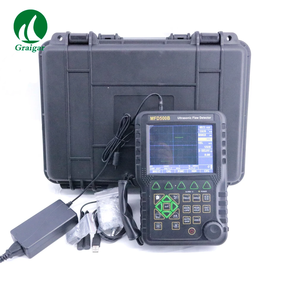 MFD500B Digital Ultrasonic Flaw Detector NDT Flaw Detector Range 0~ 9999mm Bandwidth 0.5 ~ 15MHz