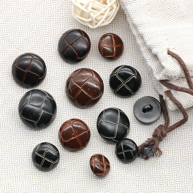100 stücke Vintage Faux Leder Fußball Mantel Dome Nähen Auf Button Dark Braun Schwarz für Bekleidungs Zubehör 15mm 18mm 20mm – Detail 5