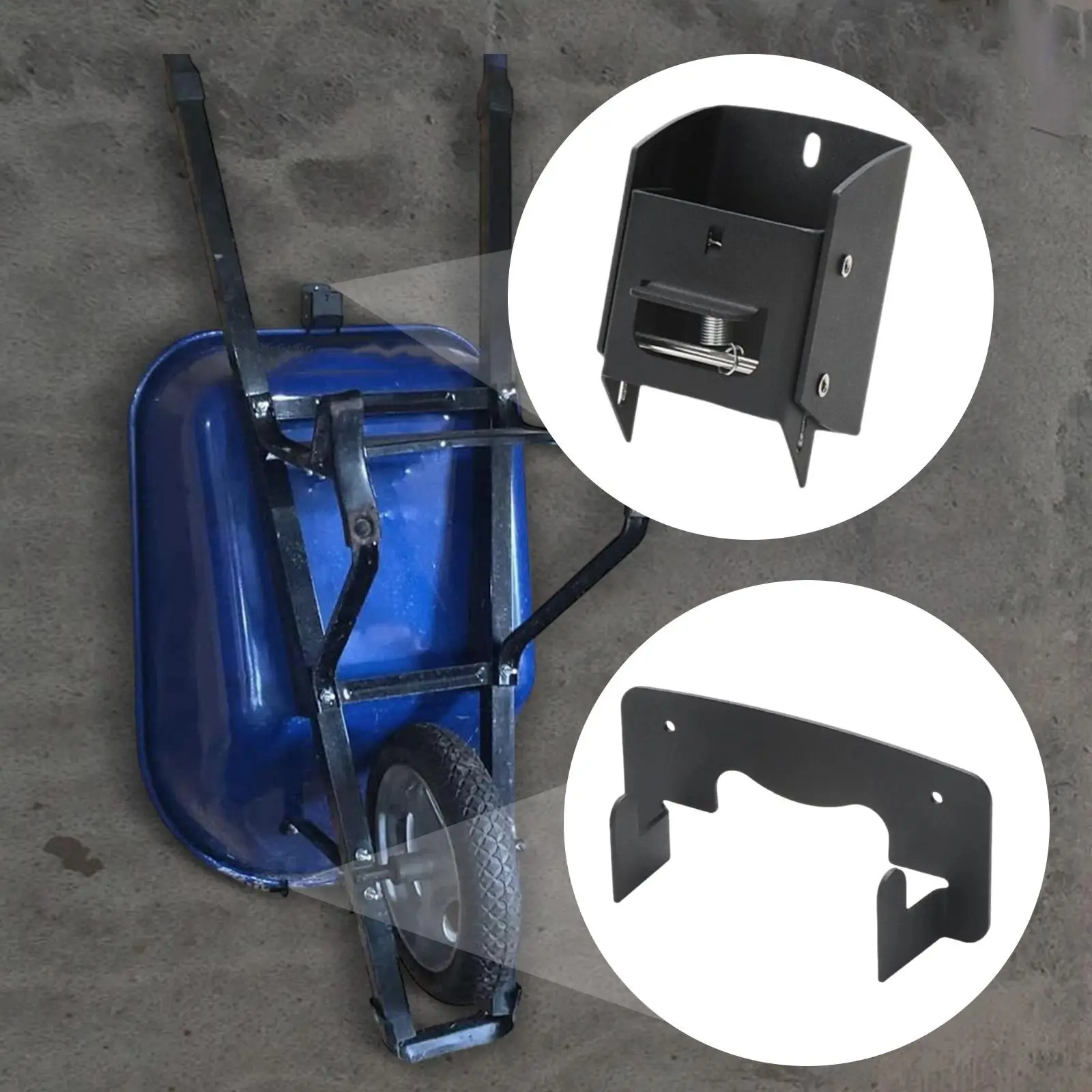 Multi Purpose Metal Wheelbarrow Storage Hook Wall Mount Bracket Organizer Rack for Shed Workshop