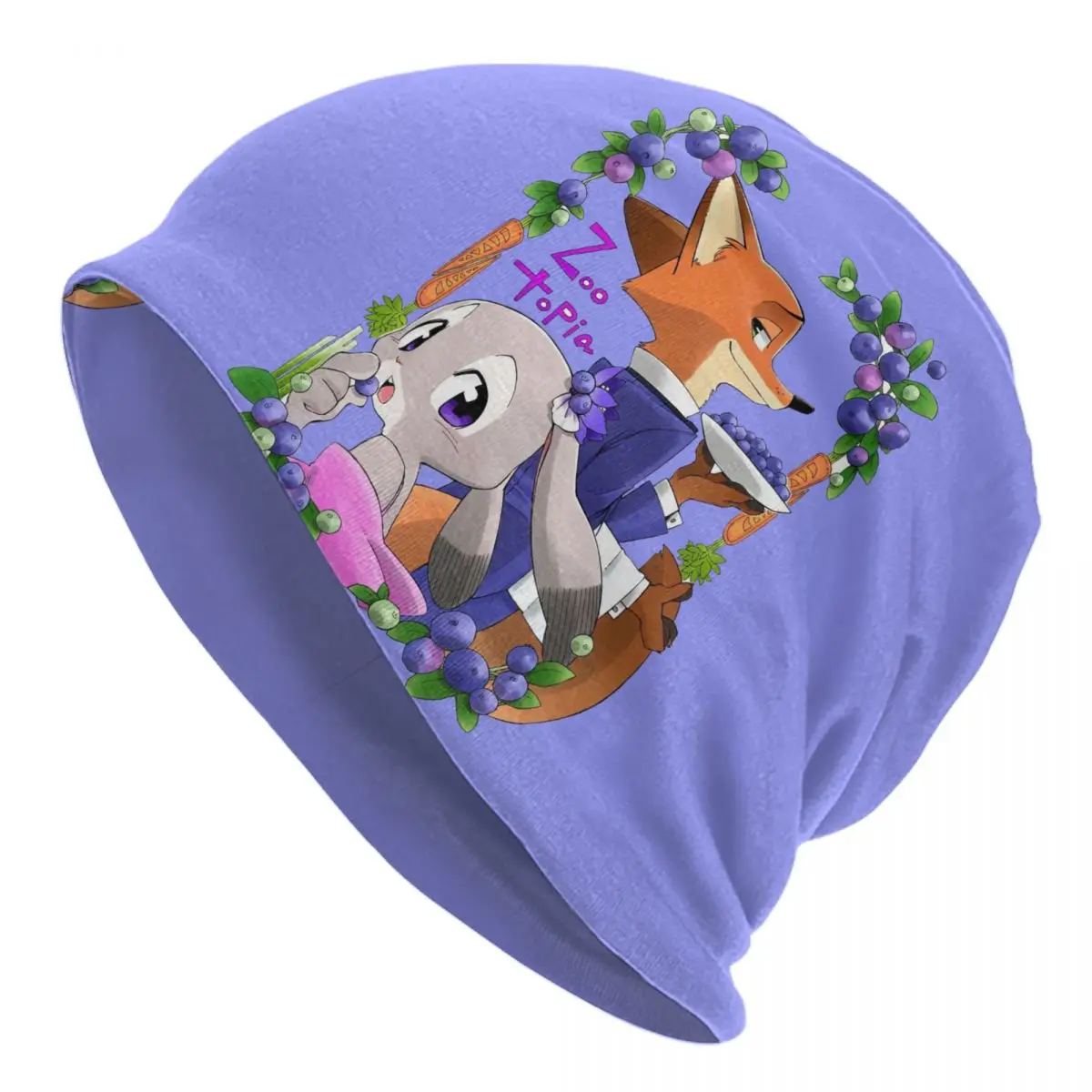 Custom Nick And Judy Comic Skullies Beanies Caps Hip Hop Winter Warm Men Women Knit Hats Adult Unisex Character Bonnet Hats