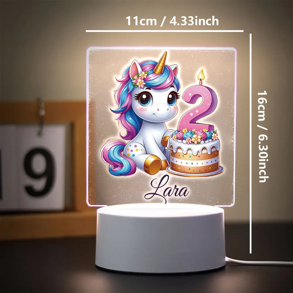 1 pc Colourful Pegasus Blessing UV Print Customized Name Led Night Light 3d Illusion Night Lamp For Living Room Kids Room