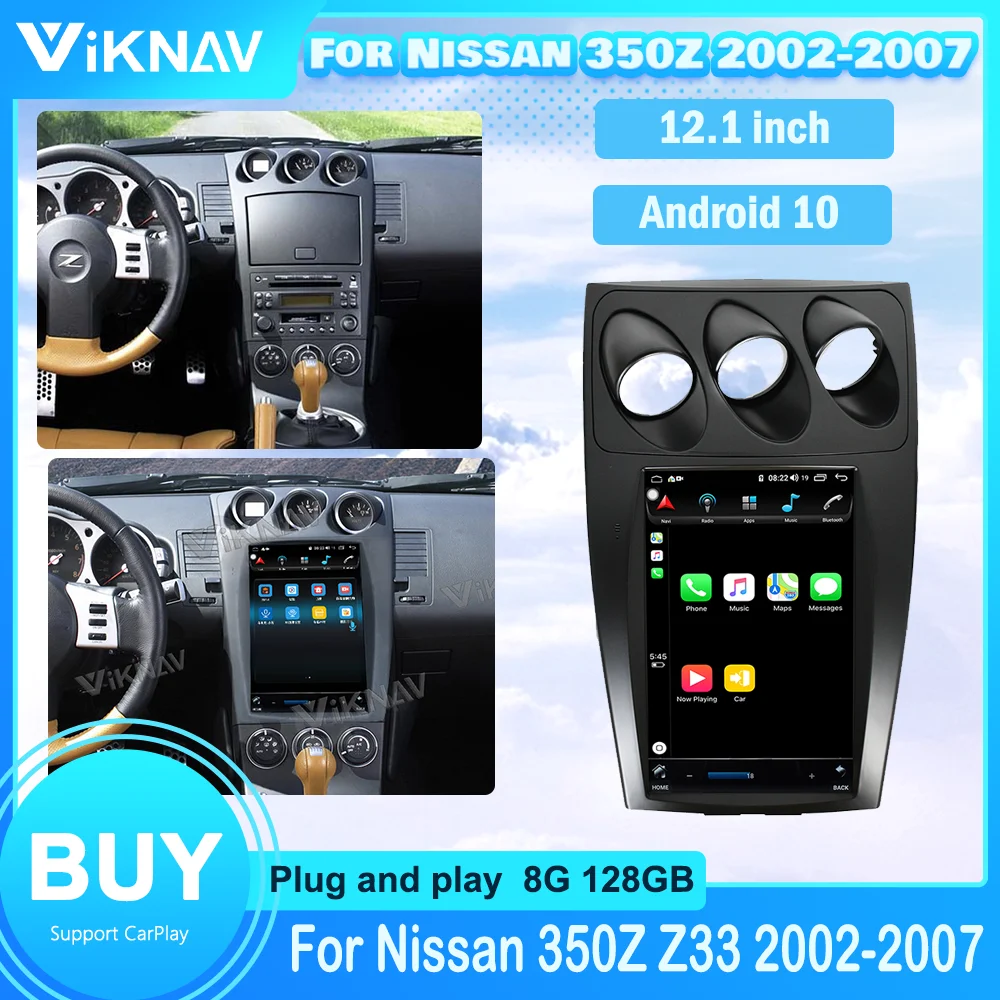 

128GB Car Radio For Nissan 350Z Z33 2002-2007 12.1 Inch Auto Audio Stereo Android GPS Navigation Head Unit Video Player