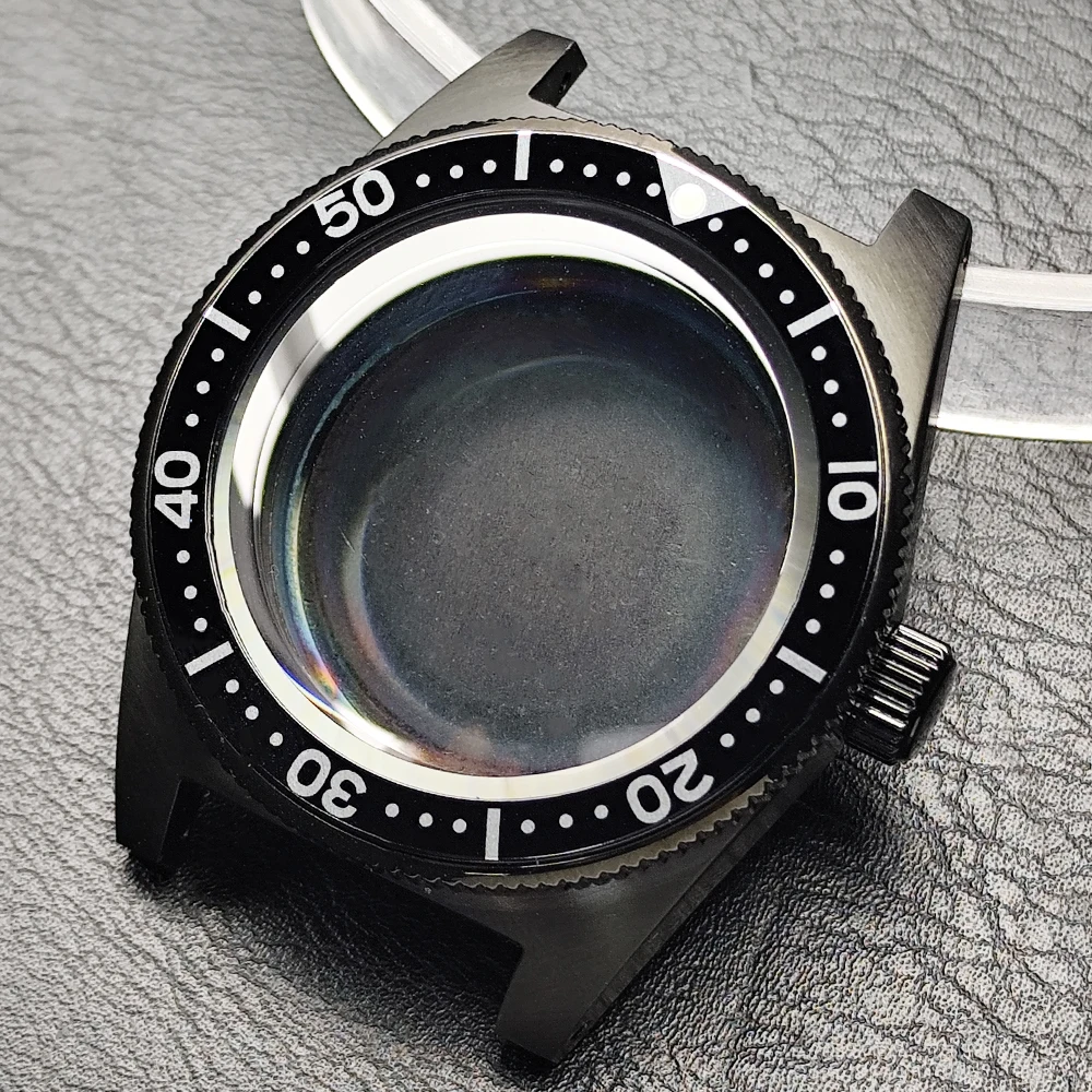 

NH35 Case 40.5mm Men Silver Steel Case fit NH34 NH35 Movement Case Double Sapphire Crystal Case Aluminum bezel Watch Accessories