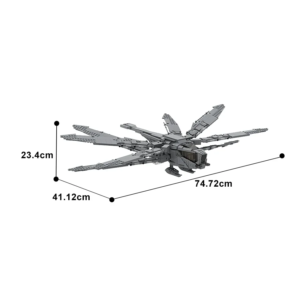 Gobricks MOC Dune (2021) Ornithopter อิฐ Atreides Dune เฮลิคอปเตอร์ Building Blocks ชุดเครื่องบินทหารของเล่นสําหรับของขวัญ