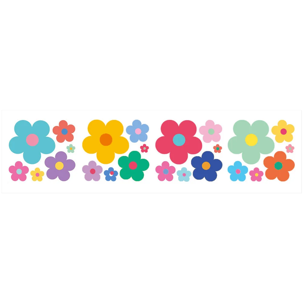 Kids Room Wall Stickers Flower for Baby Poster Bedroom Aesthetic Decor Pvc Decals Floral