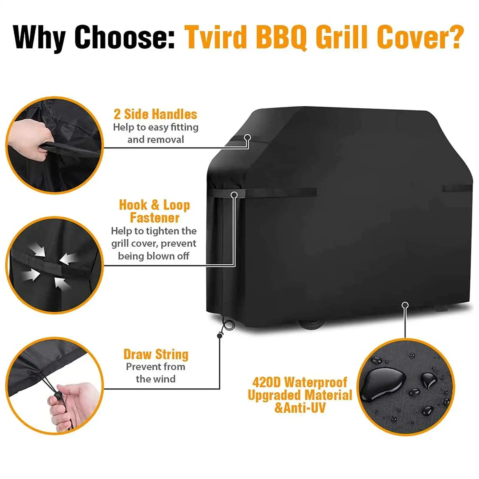 Cubierta de parrilla impermeable para exteriores, protector de polvo resistente, Anti-uv, rectangular, para Gas, carbón, parrilla eléctrica