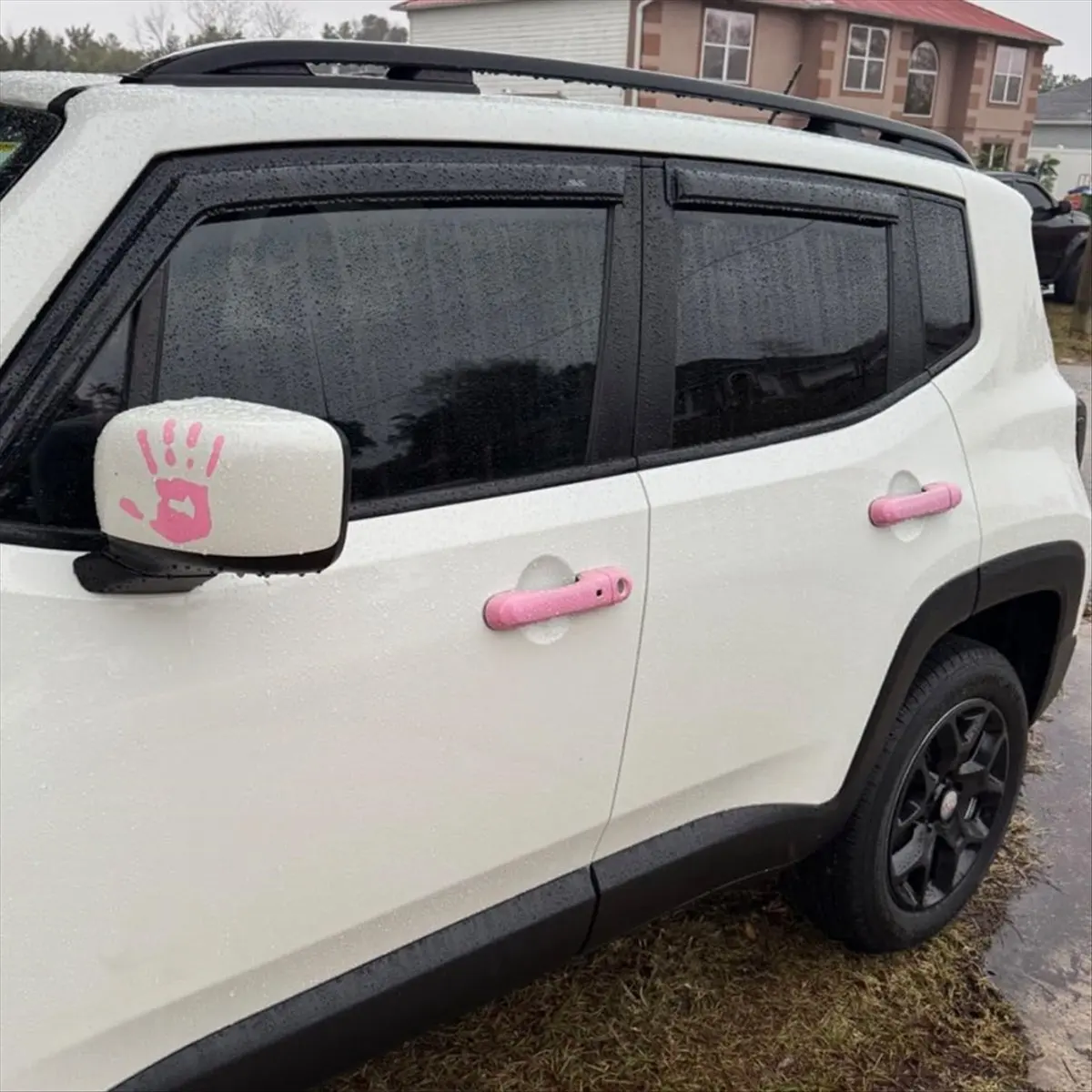 #74D (Pink)Car Exterior Door Handle Cover+Door Bowl Cover Trim Kit for Jeep,Automotive Parts & Accessories