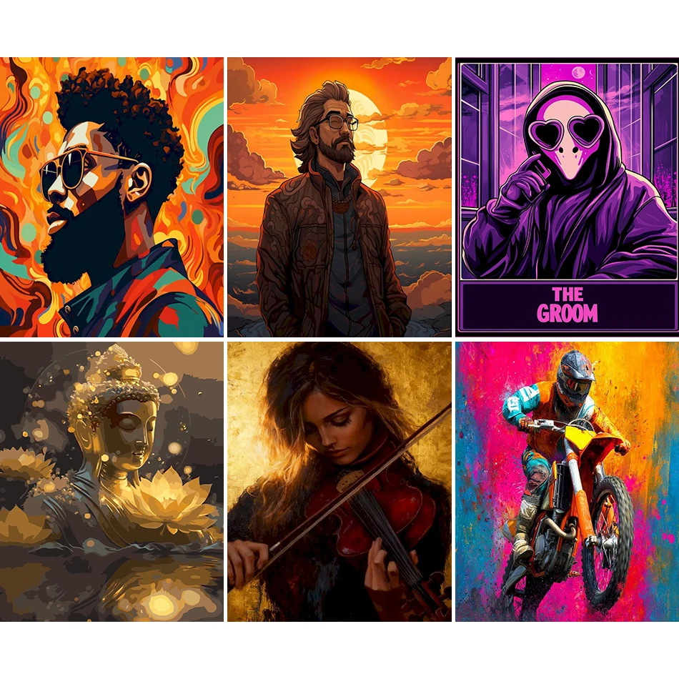 

RUOPOTY Painting By Numbers Adult Coloring Pictures By Numbers abstract Figure Acrylic Handmade Original Gifts Crafts Wall Decor