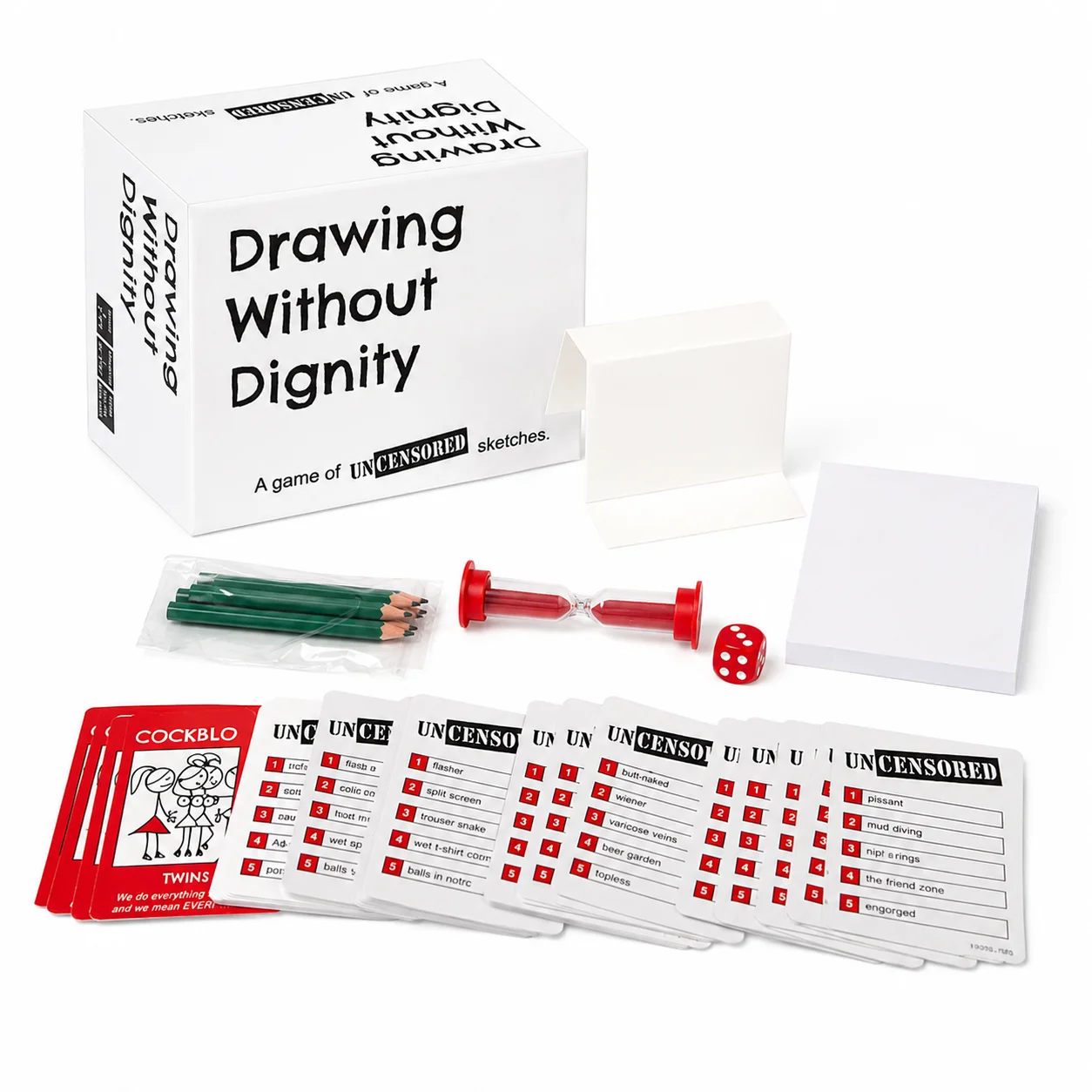 Jeu de cartes de dessin pour adultes sans dignité : Défi de croquis amusant, brise-glace pour amis - Version anglaise