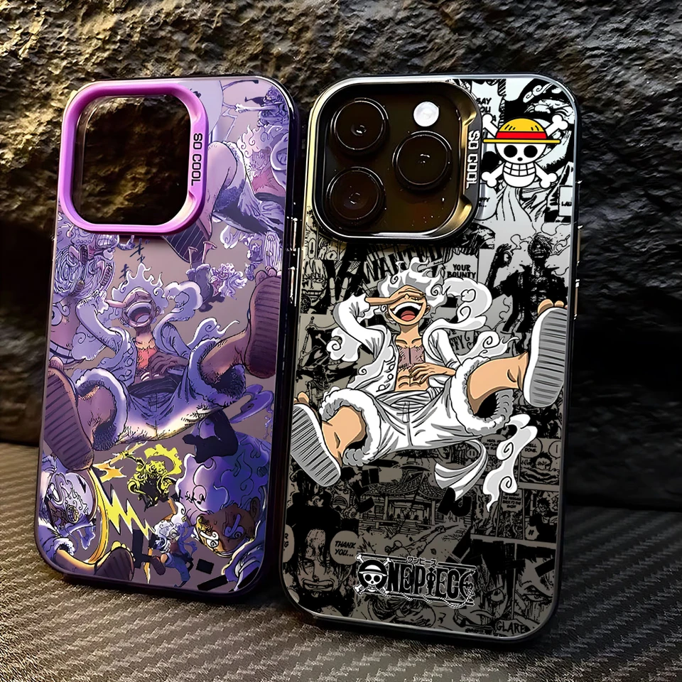 Funda para iPhone 17 17e 16e 16 15 14 13 12 11 Pro Max Air Plus con diseño de Luffy de One Piece, trasera mate y antigolpes